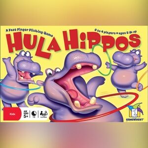 “Hula Hippos" fast finger-flicking game by Gamewright